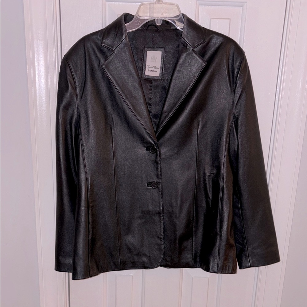Maxwell Spence London Vintage Leather Blazer,  XL